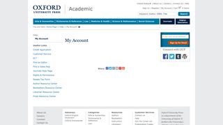 My Account - Oxford University Press