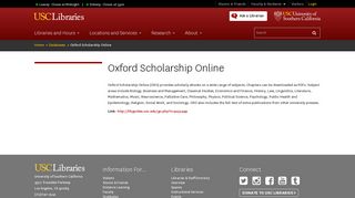 Oxford Scholarship Online | USC Libraries