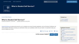 What is Student Self Service? - Support Home Page