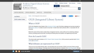 OLIS - Bodleian Libraries - University of Oxford