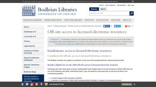 Bodleian Libraries | Off-site access to licensed electronic resources