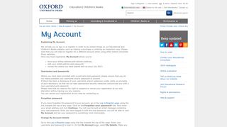 My Account : Oxford University Press