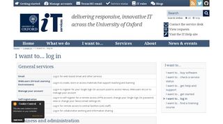 I want to... log in | IT Services - University of Oxford