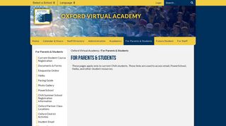 For Parents & Students - Oxford Virtual Academy