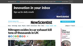 Nitrogen oxides in car exhaust kill tens of thousands in UK | New ...