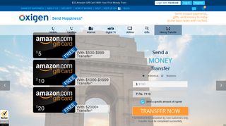 Oxigen USA: Money Transfer, Recharge, Pay Bills, Send Gifts to India
