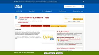 Overview - Oxleas NHS Foundation Trust - NHS