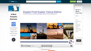 ISupplier Portal Supplier Training Webinar Occidental Petroleum ...