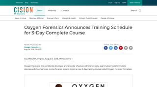 Oxygen Forensics Announces Training Schedule for 3-Day Complete ...