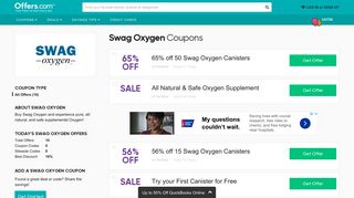 Swag Oxygen Coupons & Promo Codes 2019: 16% off - Offers.com