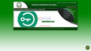Student Login - Federal University Oye - Ekiti