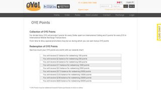 Redemption of OYE Points - Oye Mobile