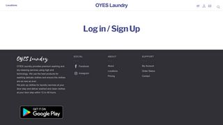 Log in / Sign Up – OYES Laundry