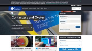Contactless and Oyster - Transport for London