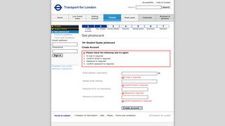18+ Student Oyster photocard Create Account | Transport for London