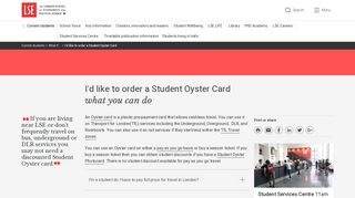 I'd like to order a Student Oyster Card - LSE
