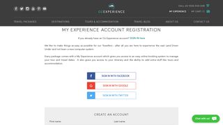 My Experience - Register | Oz Experience