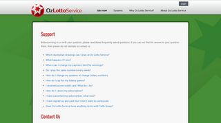 Support - Oz Lotto Service - Your online Lotto provider