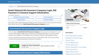 Ozark National Life Insurance Company Login, Bill Payment ...