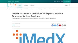 iMedX Acquires OzeScribe To Expand Medical Documentation Services