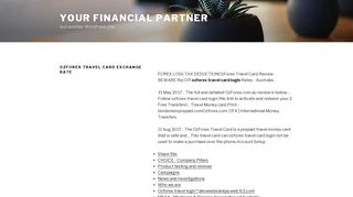 Ozforex Travel Card Login | Who we are - Your Financial Partner