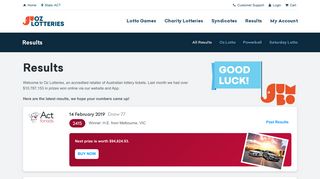 Check Lotto Results & Play Online | Oz Lotteries