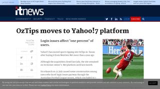 OzTips moves to Yahoo!7 platform - Software - iTnews