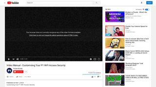Video Manual - Customising Your P1 WiFi Access Security - YouTube