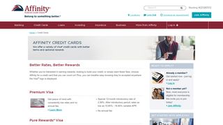 Visa Credit Cards: Affinity Federal Credit Union