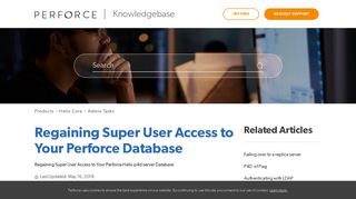 Regaining Super User Access to Your Perforce Database