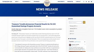 Treasurer Torsella Announces Financial Results for PA 529 ...