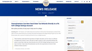 Pennsylvanians Can Now Send State Tax Refunds Directly to a PA ...