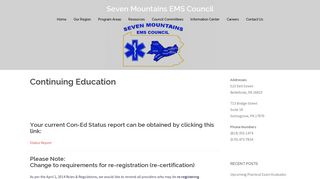Continuing Education – Seven Mountains EMS Council