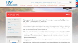 Pennsylvania Department of Health Announces Statewide Roll Out of ...