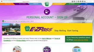 Personal Account – Sign Up - PA Turnpike