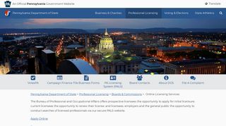 Online Licensing Services - Pennsylvania Department of State - PA.gov