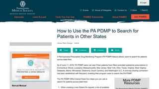 How to Use the PA PDMP to Search for Patients in Other States | PAMED