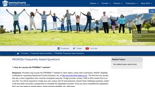 PA DHS - PROMISe Frequently Asked Questions