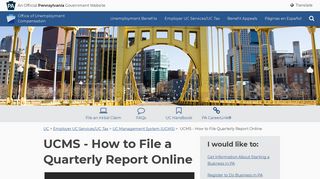 UCMS - How to File Quarterly Report Online