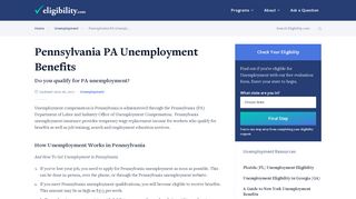 Pennsylvania PA Unemployment Benefits - Eligibility.com