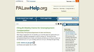 Filing Bi-Weekly Claims for Unemployment Compensation ...