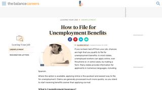 How to File for Unemployment Benefits - The Balance Careers