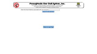 POCS User Name Recovery - PA One Call