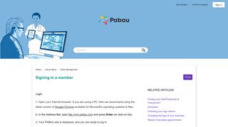 Signing in a member – Pabau