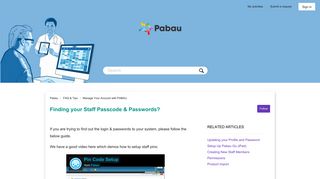 Finding your Staff Passcode & Passwords? – Pabau