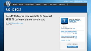 Pac-12 Networks now available to Comcast XFINITY customers in our ...