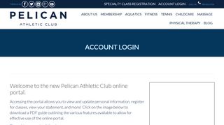 ACCOUNT LOGIN · Pelican Athletic Club