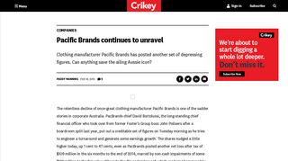 Pacific Brands continues to unravel - Crikey