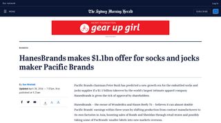 HanesBrands makes $1.1bn offer for socks and jocks maker Pacific ...