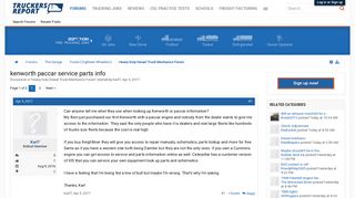 kenworth paccar service parts info | TruckersReport.com Trucking ...